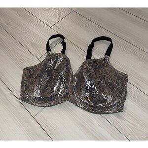 Scarlette Modern Movement Y22BM266 Metallic Lace Bra UW Womens 36G Black Gold